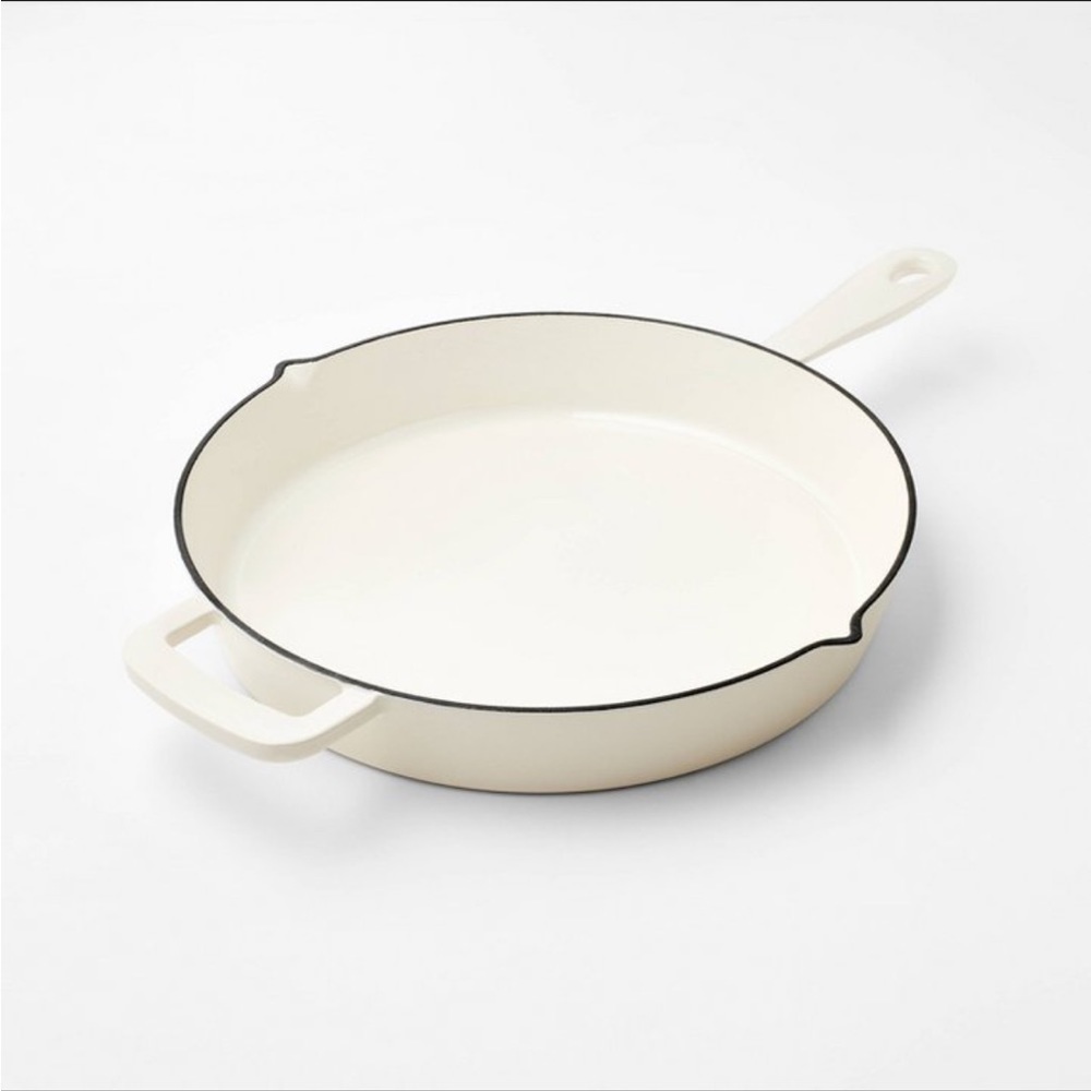 12" Enamel Skillet Light Gray - Figmint